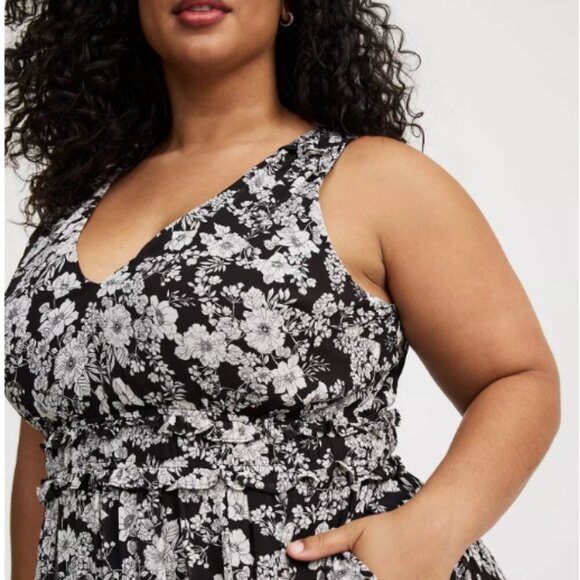 Midi V-Neck Ruffle Dress - Picture 3 of 5